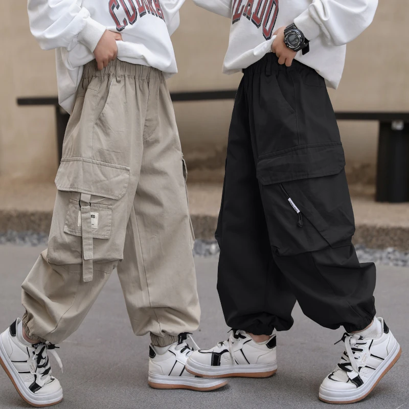 儿童装男童潮酷长裤春秋款2024新款中大童韩版工装裤炸街洋气裤子