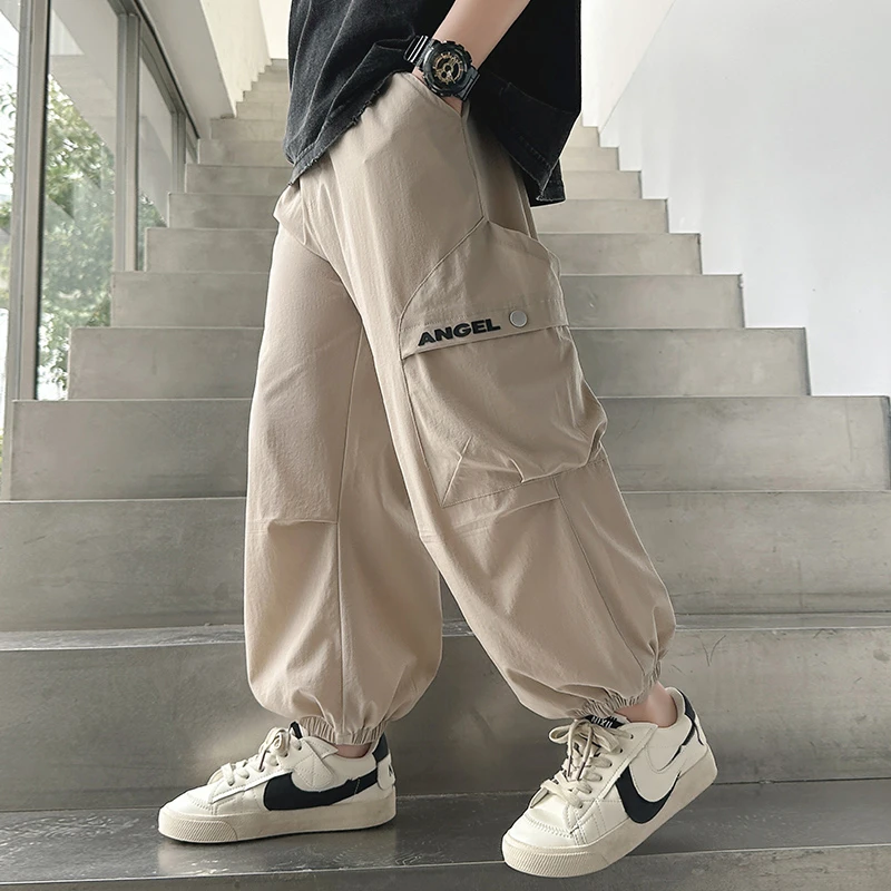 男童夏薄款裤子2024新款中大童工装裤夏季休闲防蚊裤宽松速干长裤