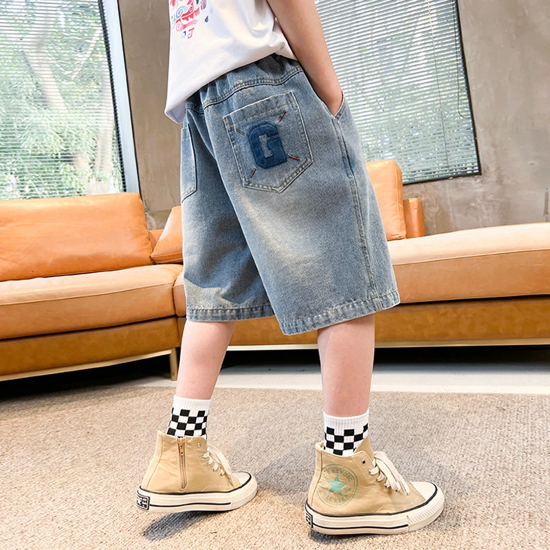 男童牛仔短裤2025夏季新款儿童夏款中裤中大童薄款五分裤韩版帅气