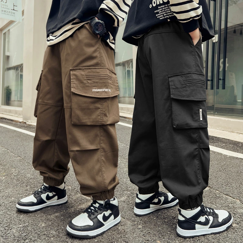 男童工装裤春秋款2024新款儿童装秋季痞帅休闲运动裤中大童秋装潮