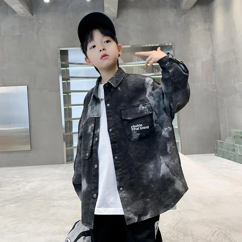 男童秋季牛仔外套2024新款中大童休闲宽松夹克衫男孩百搭潮酷衣服