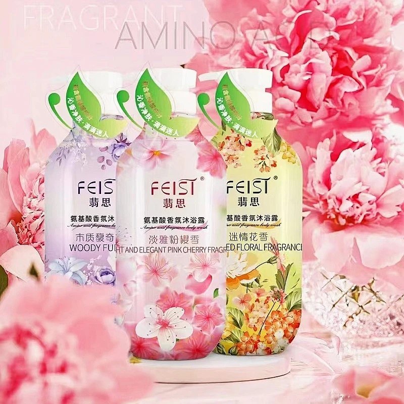 琴叶翡思feisi氨基酸香氛沐浴露1L淡雅粉樱木质馥奇花香美肌嫩肤