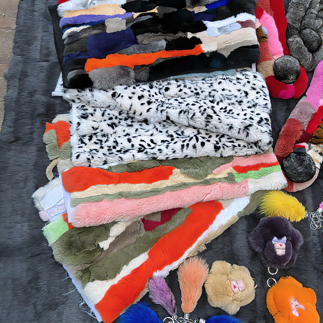 兔毛冬季保暖真皮毛时尚高品质厚实多色彩色 实物以直播间为准