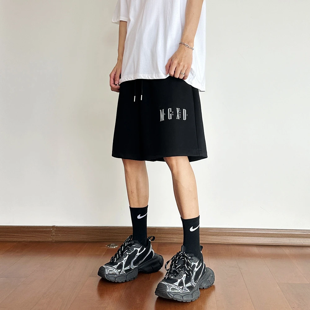 麻瓜兄弟美式字母印花短裤男夏潮牌宽松休闲运动裤百搭vibe五分裤