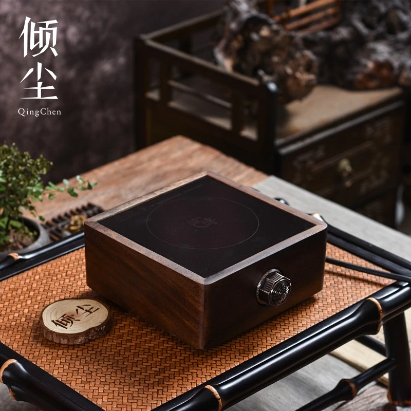 胡桃木电陶炉煮茶器 迷你玻璃电热烧水壶电磁炉小型茶炉家用