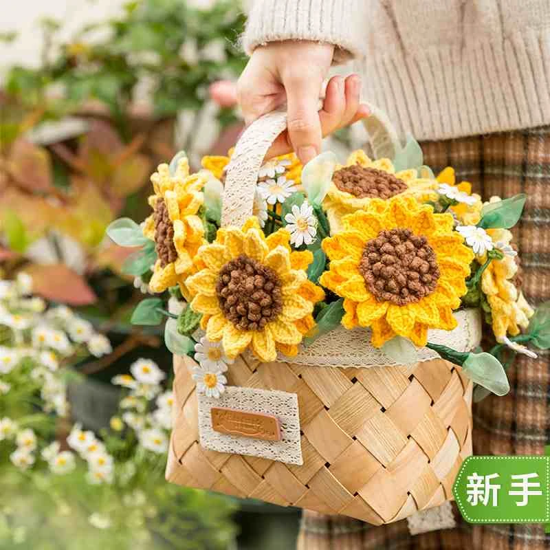 苏苏姐家拾漾花卉摆件 手工diy编织棉线手编毛线团材料包譱