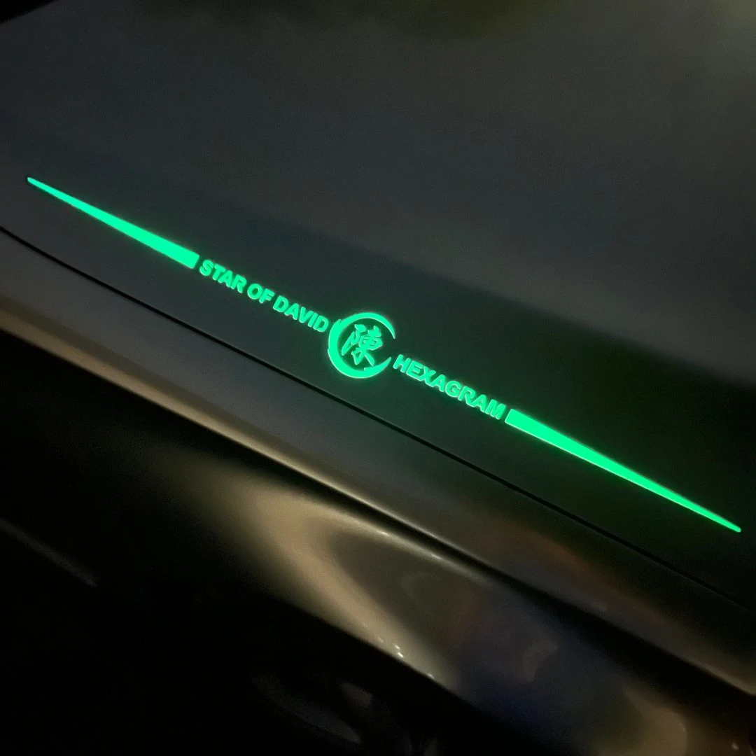 汽车百家姓个性拉花创意引擎盖炫彩夜光贴纸