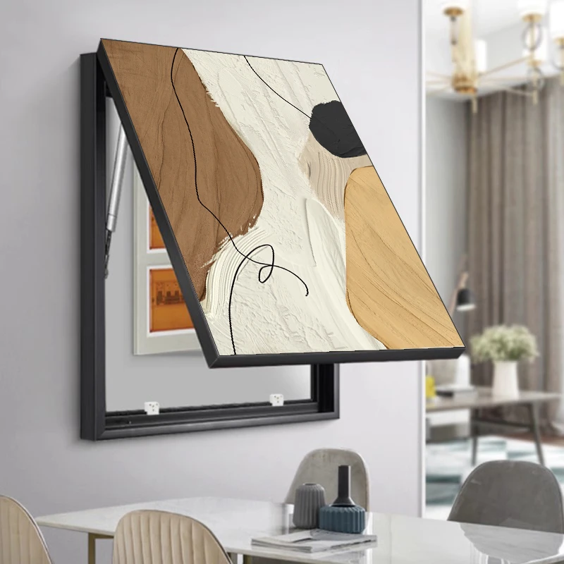 竖款电表箱装饰画现代简约无痕钉电阀开关装饰遮挡电闸箱挂画