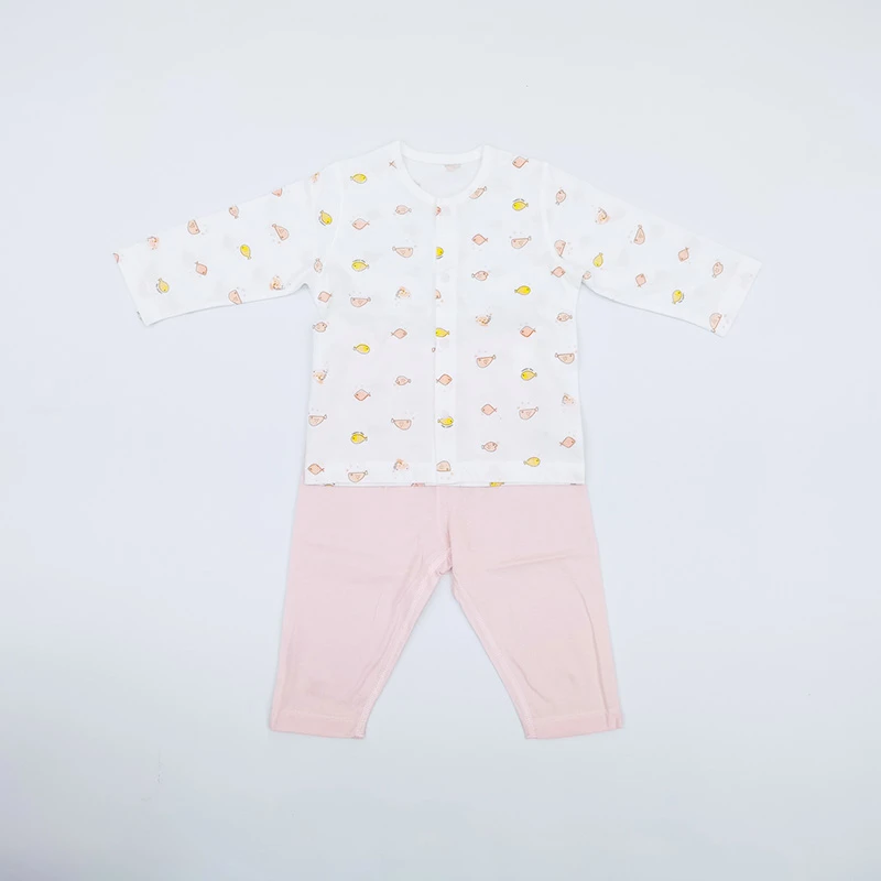 爱亲贝贝内着服中性小鱼乐园长袖对开套装9379224034粉