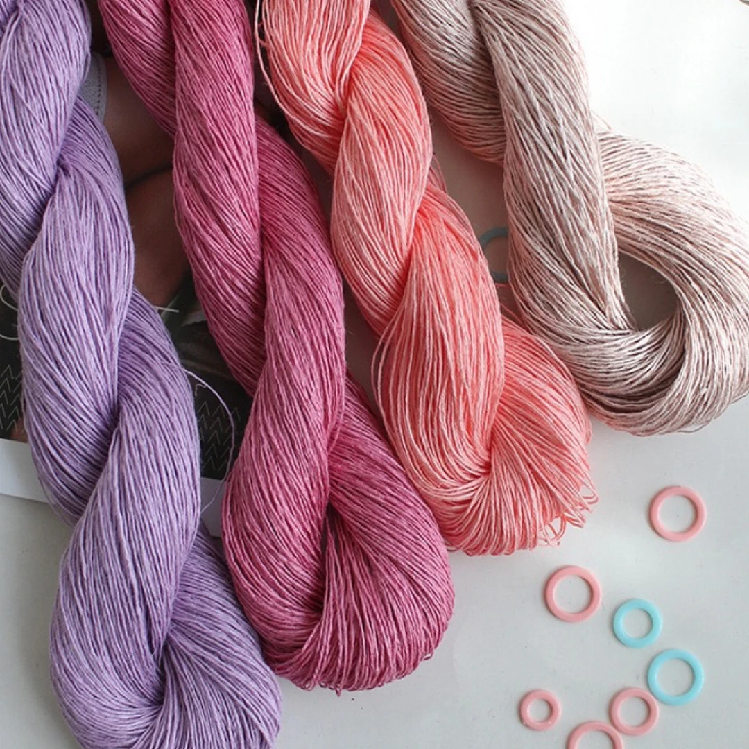 盛莲 亲肤舒适亚麻线 蕾丝线披肩线 手工编织diy中细线春夏线