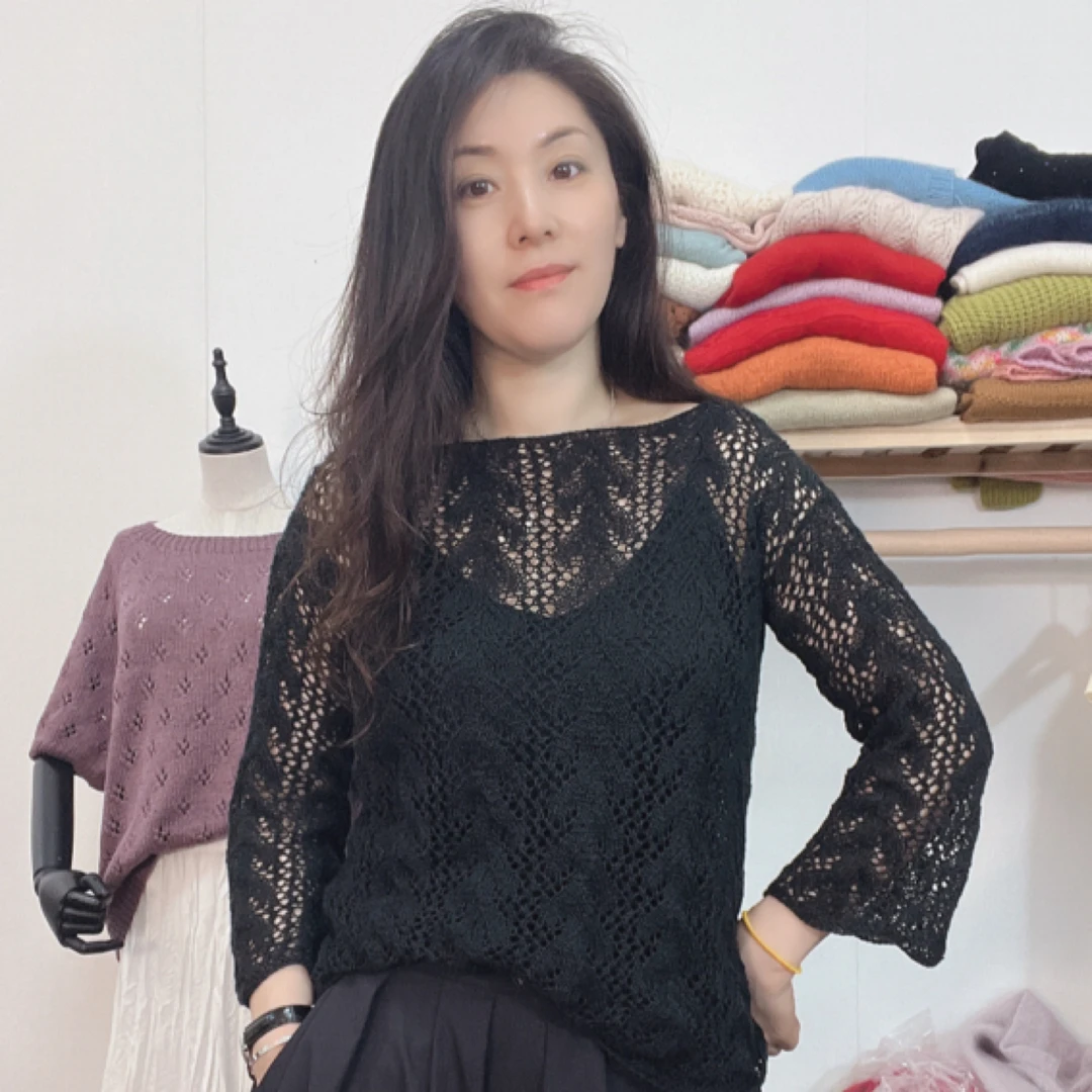 盛莲  亚麻 多诺万DIY编织材料包 纯色 套头 长袖款多色可选