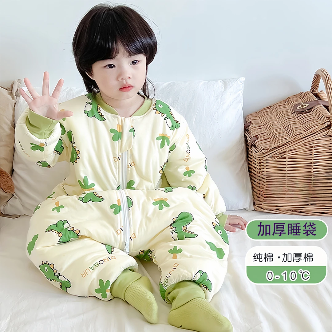 儿童睡袋春秋冬款中大童纯棉防踢被男女孩宝宝冬季加厚幼儿园睡衣