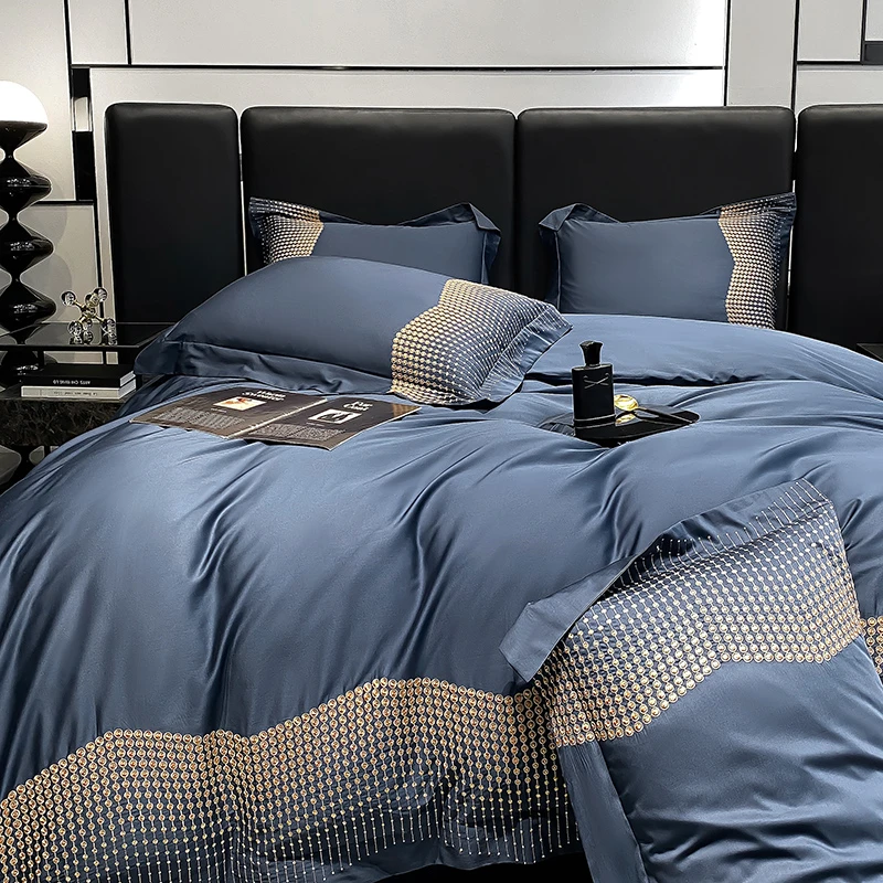 玛利亚 100支全棉匹马棉长绒棉高端刺绣法式工艺款轻奢四件套