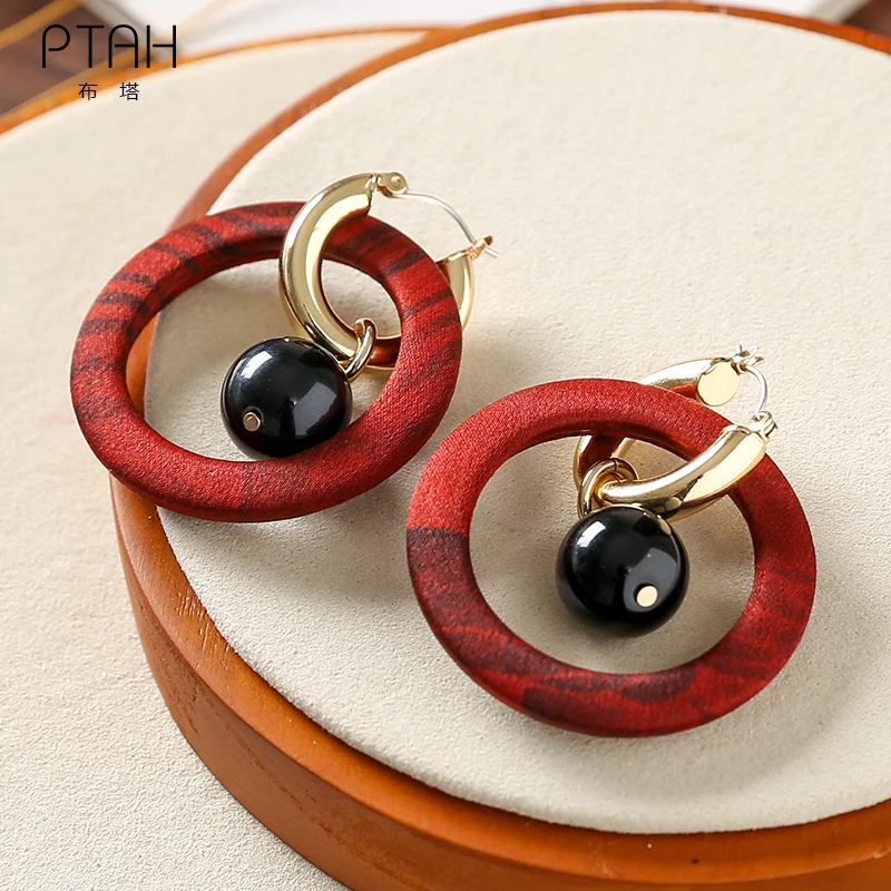 非金属布艺耳饰 布塔饰品手工复古圈圈小众民族风布艺耳环PT1130