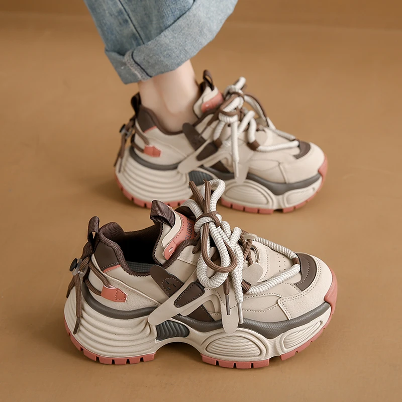 厚底松糕休闲鞋女2024年春季新款潮流休闲百搭学生时尚运动跑步鞋