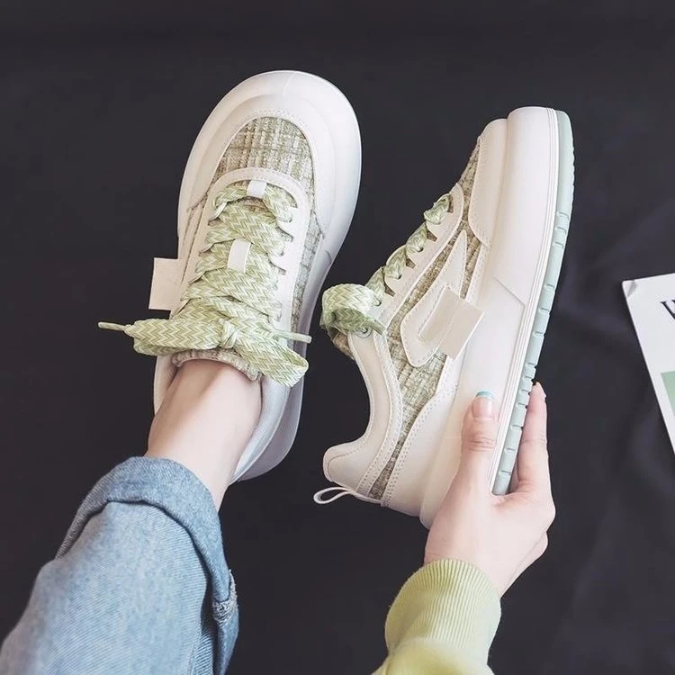 小白鞋女2023新款夏季网面女鞋百搭春季小众原创厚底大头休闲板鞋