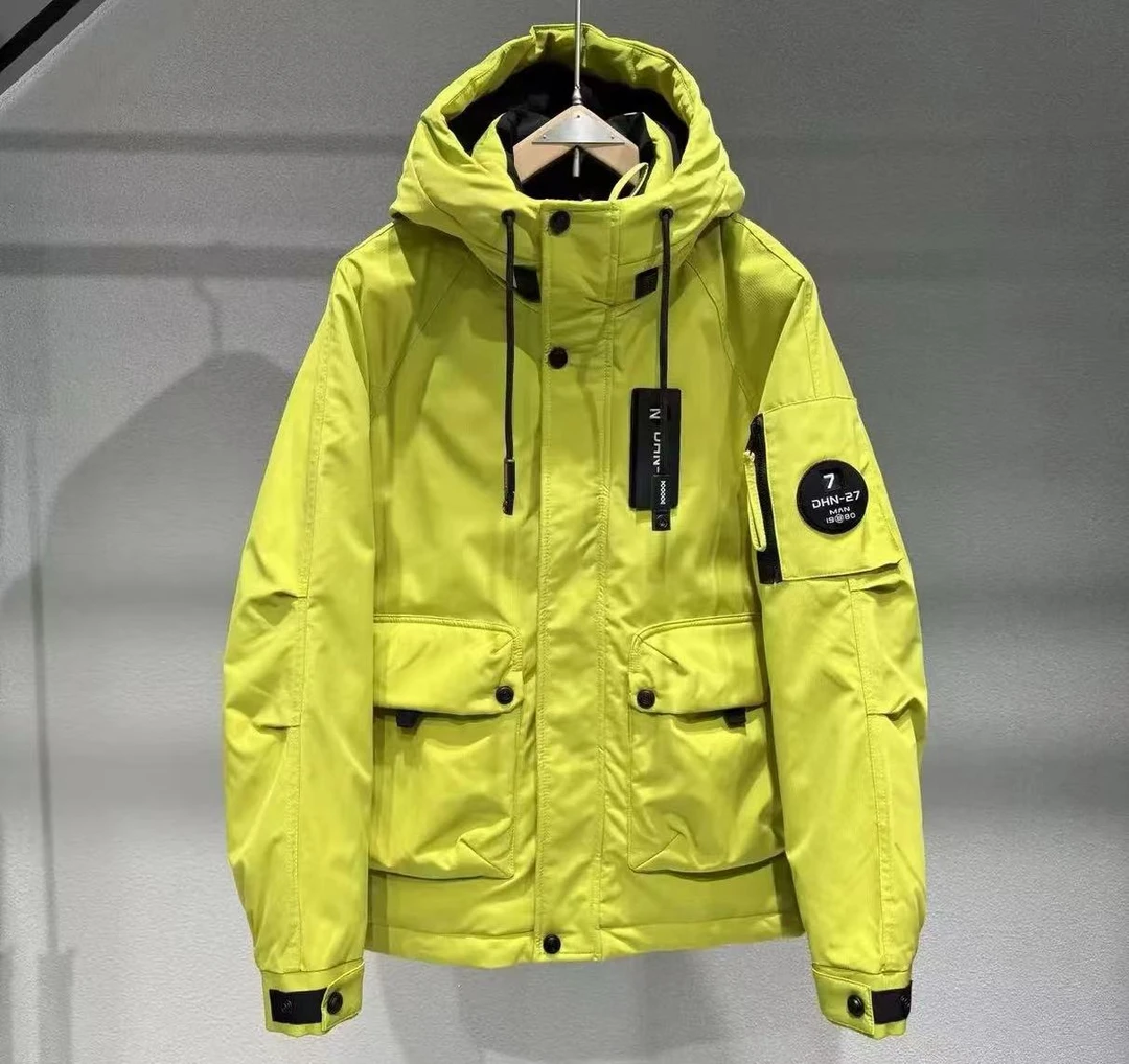 2029黄【北极科研滑雪服】加厚高端潮牌滑雪服青年百搭休闲连帽外套