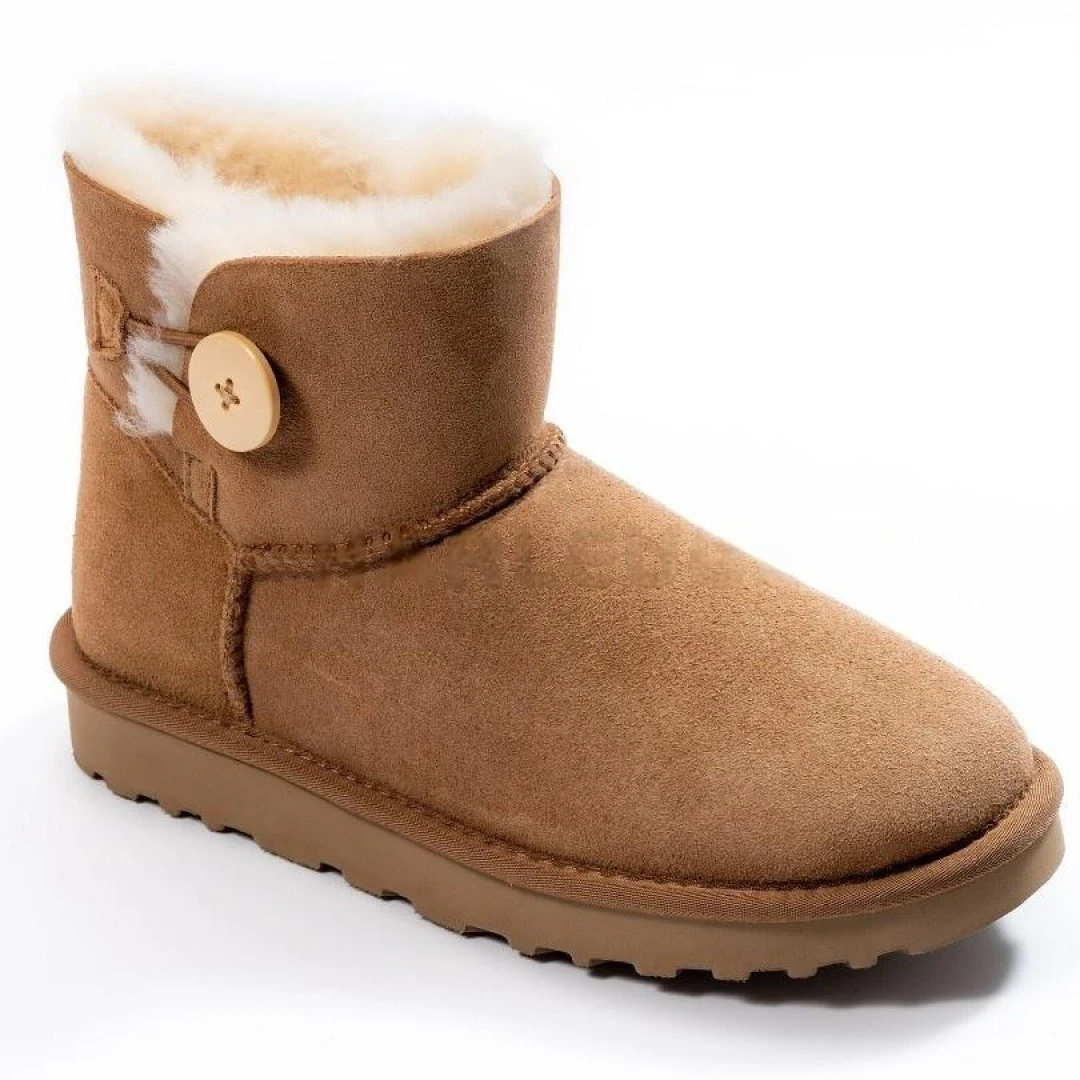 【薄厚底经典木扣】冬季经典一粒扣低筒皮毛一体雪地靴保暖时尚百搭