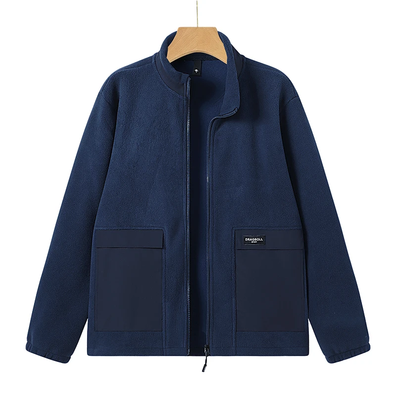 摇粒绒外套男款男士大码加绒加厚夹克青年户外保暖休闲上衣爸爸装