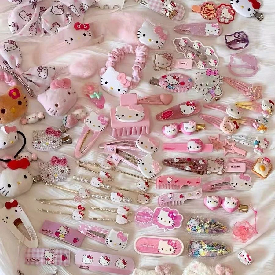kitty猫发夹hellokitty发夹套装kitty猫发卡19件套公主可爱发卡子