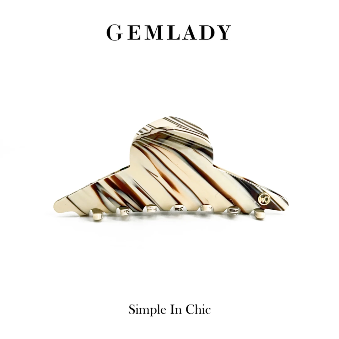 GEMLADY/宝石少女原创高级醋酸条纹鲨鱼夹百搭时尚气质个性