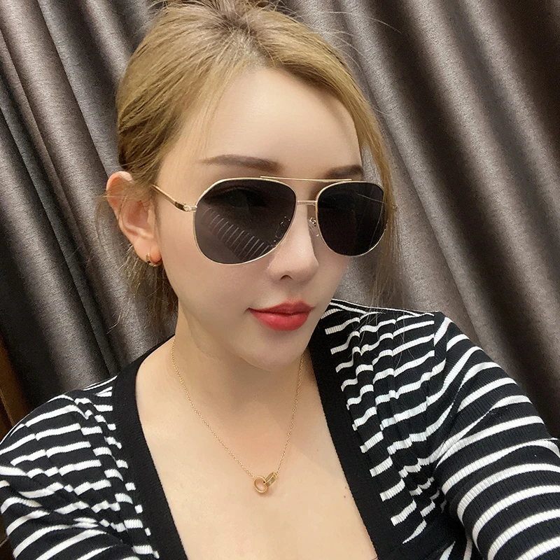 复古黑框茶色眼镜素颜神器墨镜女gm太阳镜新款开车太阳镜YH9273