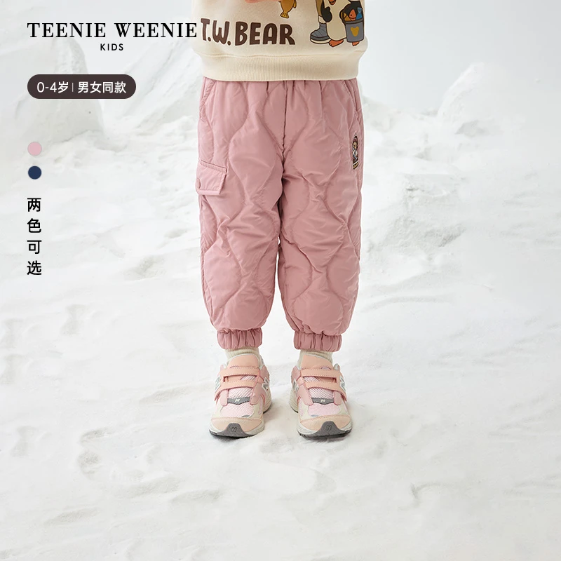 TeenieWeenieBaby小熊童装24冬款宽松百搭纯色羽绒裤T0TC248T92I