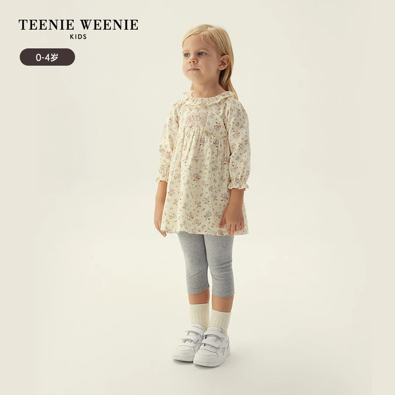 TeenieWeenieBaby小熊童装洋气纯棉印花公主连身裙T0OW234966A