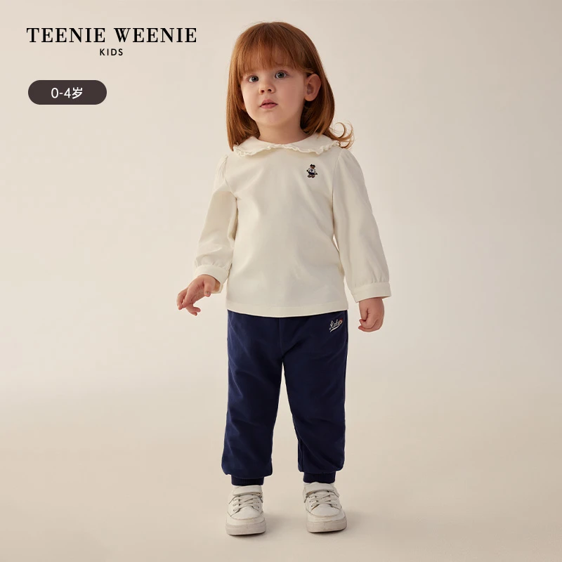 TeenieWeenieBaby小熊童装舒适休闲花边翻领打底衫T0LA234986A