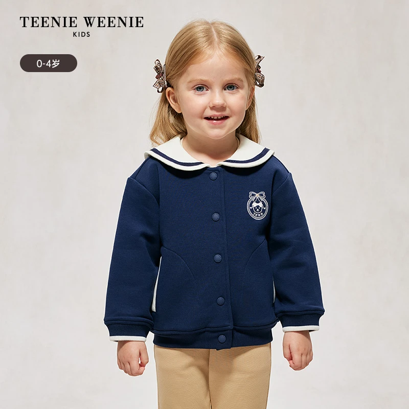 TeenieWeenieBaby小熊童装刺绣撞色水手领外套T0JM244954K