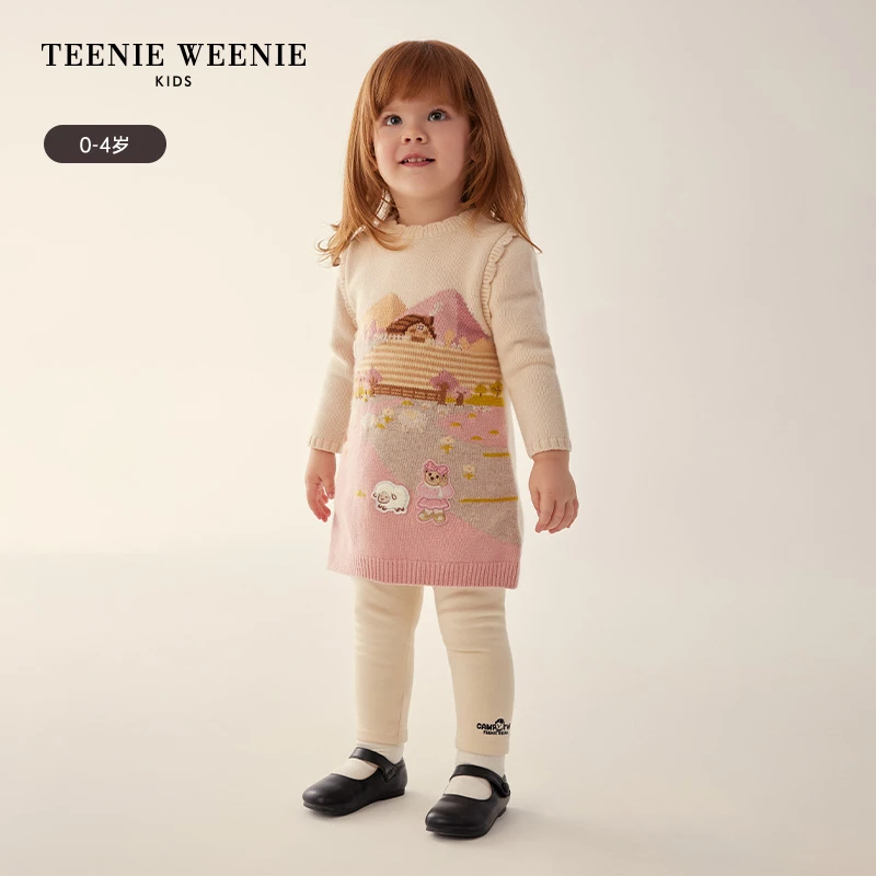 TeenieWeenieBaby小熊童装保暖长袖提花针织连衣裙T0OK234V52A
