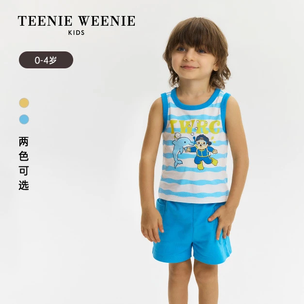 TeenieWeenieBaby小熊童装宝宝纯棉舒适时尚背心T恤T0RN246502N