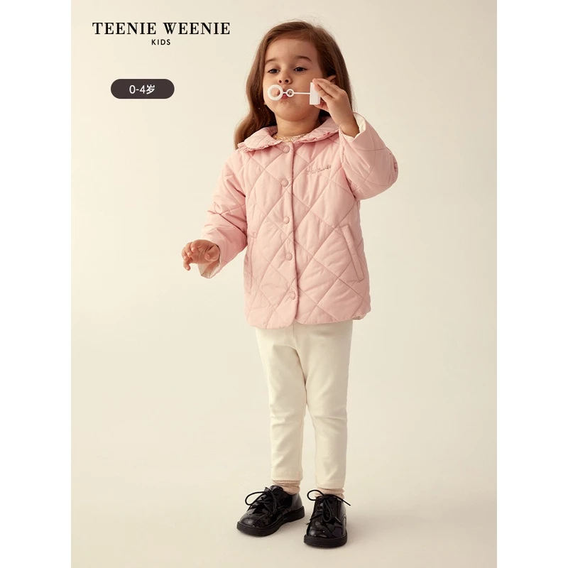 TeenieWeenieBaby小熊童装保暖翻领花边领菱形格棉服T0JP234953K