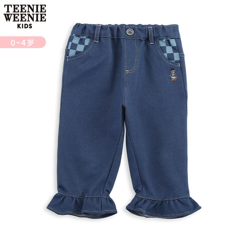 TeenieWeenie Baby女宝宝23年早春甜美花边牛仔裤T0TM231252B