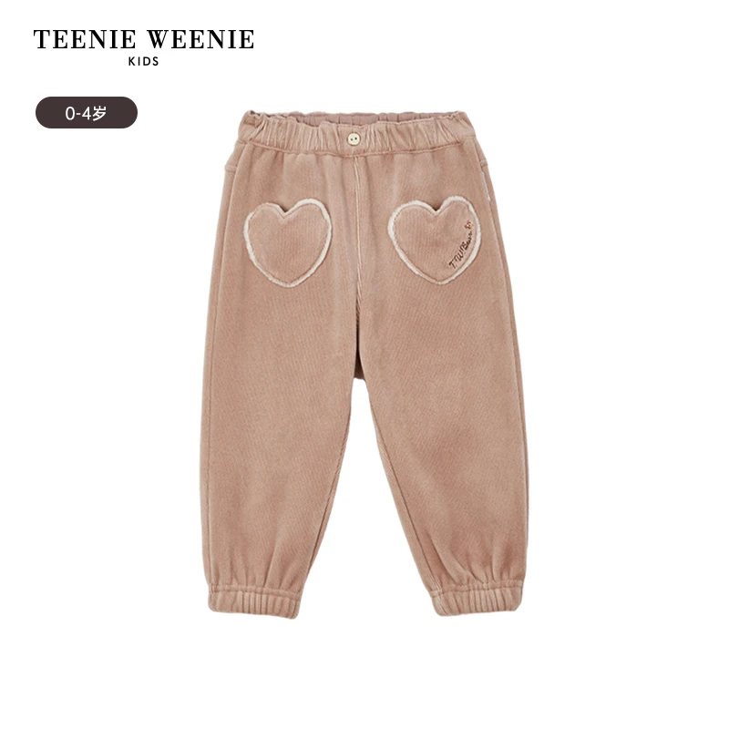 TeenieWeenieBaby小熊童装女宝宝加绒束脚针织裤T0TM234V52A