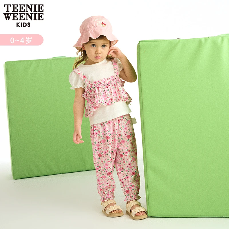 TeenieWeenie Baby女宝宝夏季儿童复古碎花T恤两件套T0RA236457N