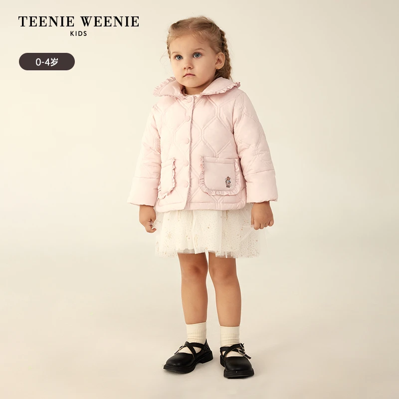 TeenieWeenieBaby小熊童装可爱防寒菱格娃娃领羽绒服T0JD234T52A