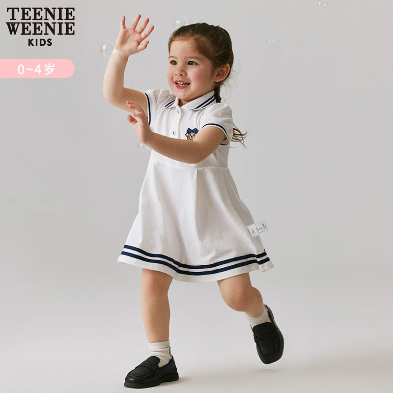 TeenieWeenie Kids小熊童装女宝宝23年学院风短连衣裙T0OM236352H