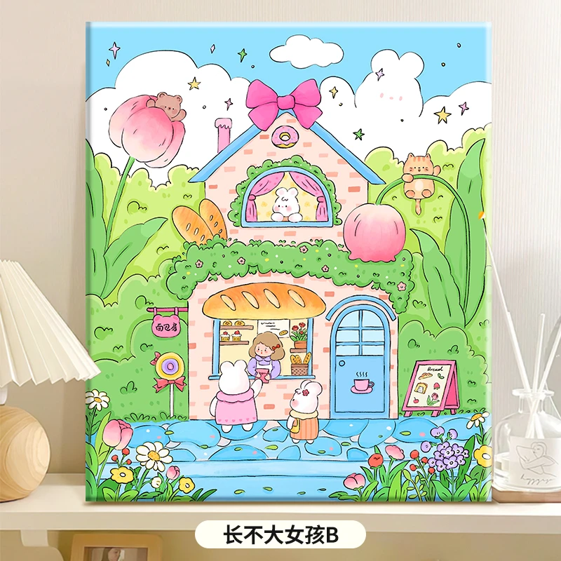 宣青 X 长不大女孩【二】|diy数字油画丙烯手绘治愈减压油彩装饰画