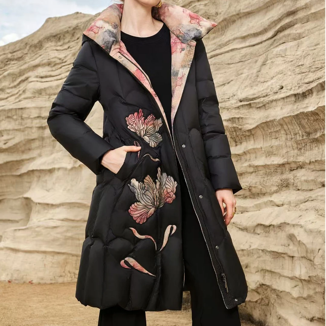 高端刺绣羽绒服38836