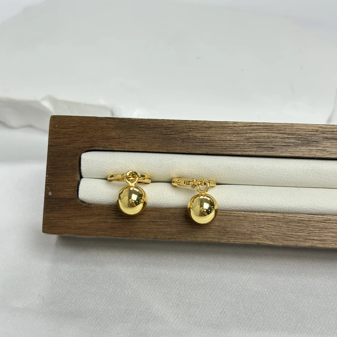 耳饰 G黄色精品光面球耳环多样性发货18350