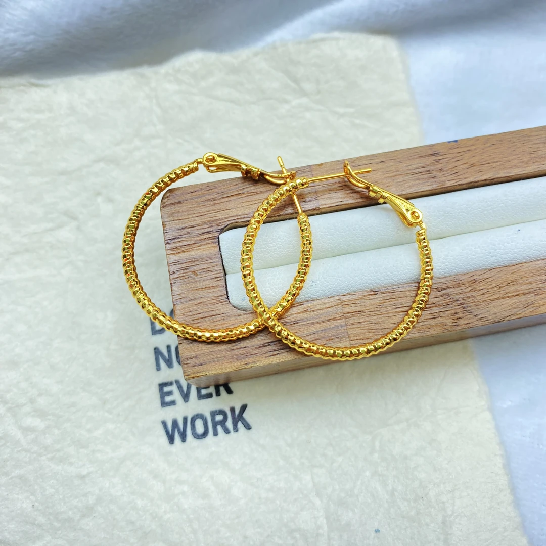 耳饰 耳饰 P黄色螺纹耳圈多样性发货44242