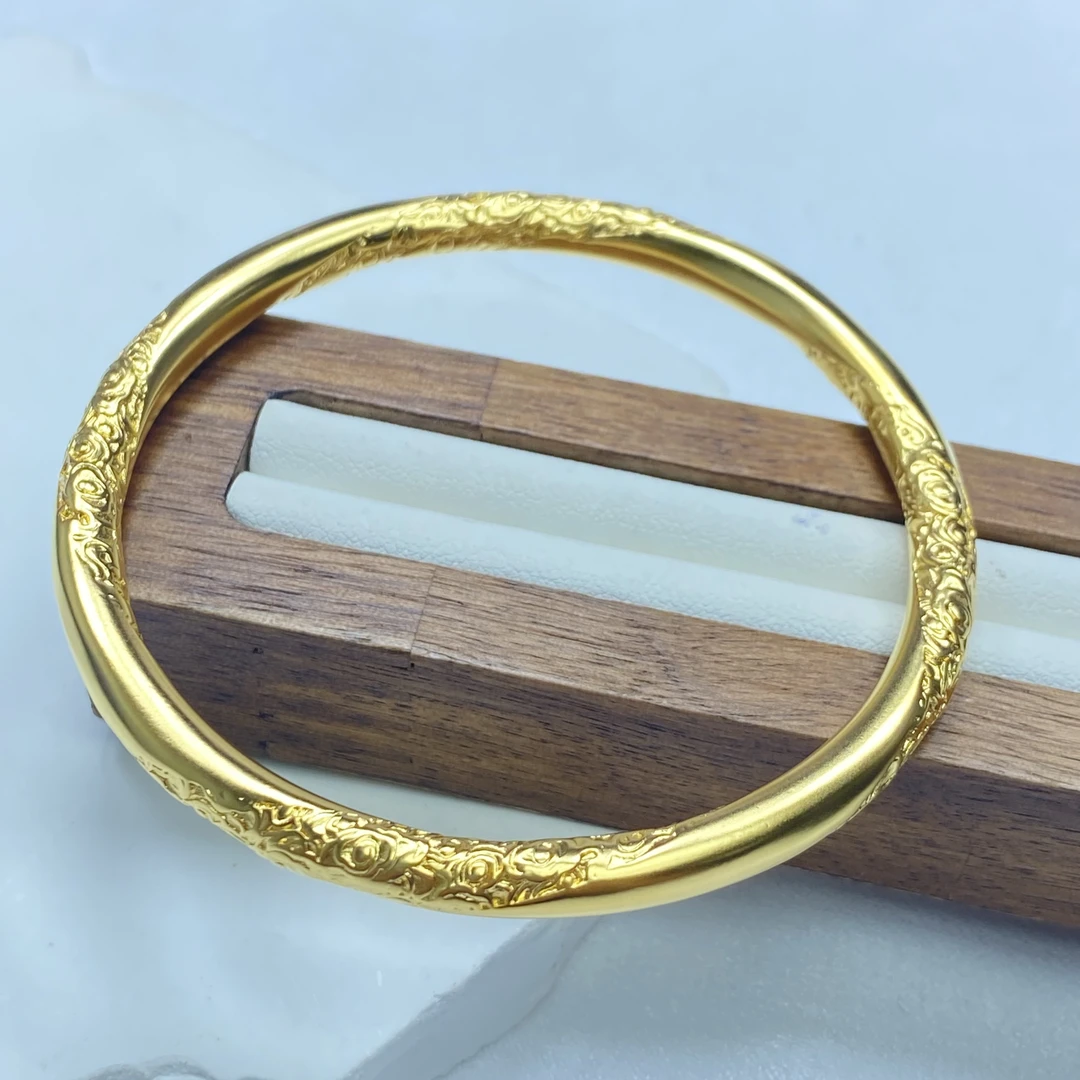 手镯 手镯 R黄色卷草纹闭口手镯多样性发货19936