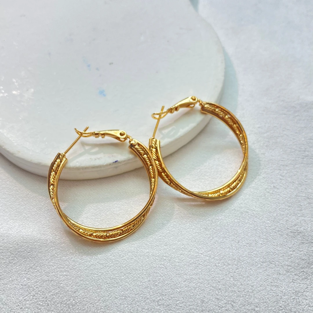 耳饰 P黄色设计款三圈耳圈多样性发货PE003