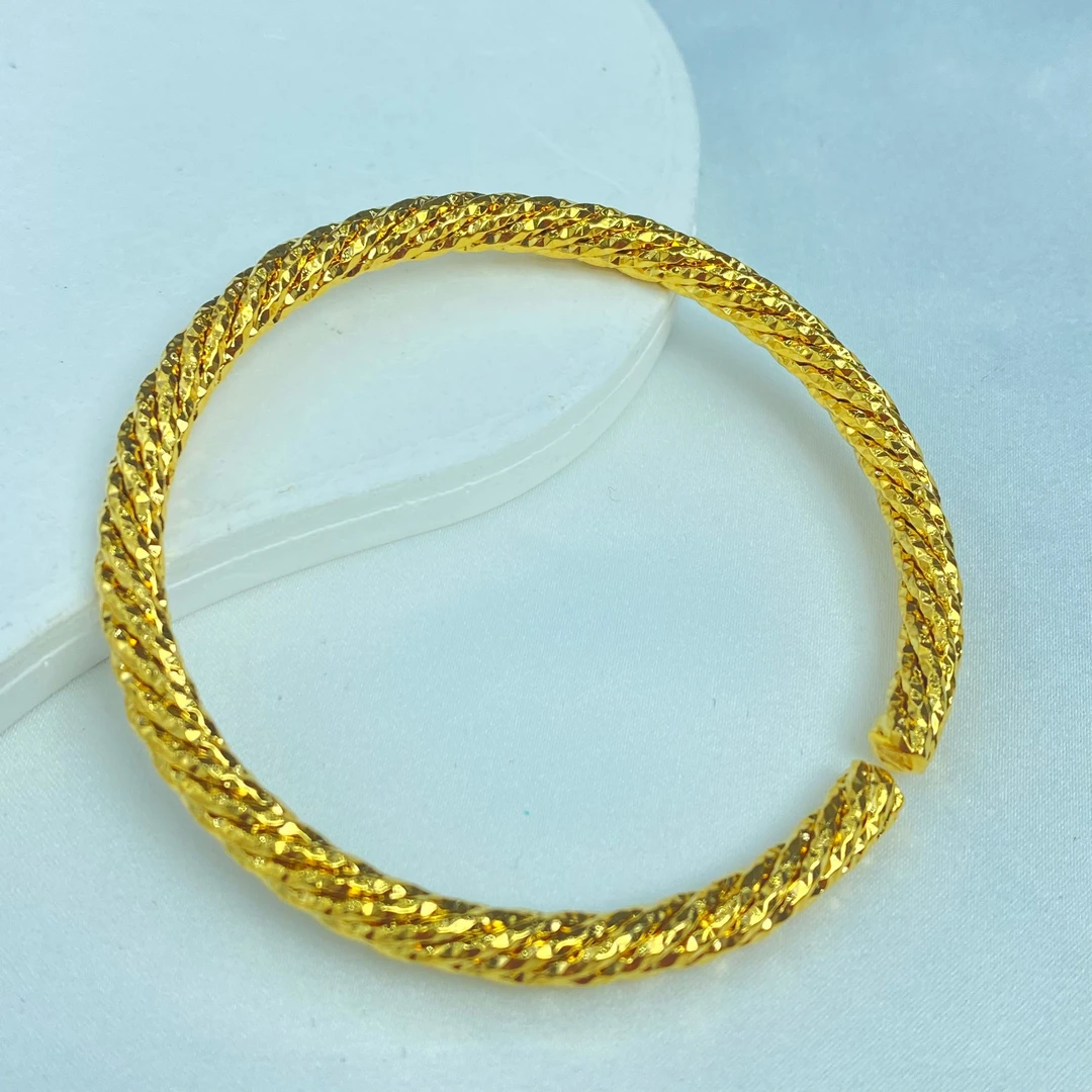 手镯 G黄色十全十美开口手镯多样性发货14366