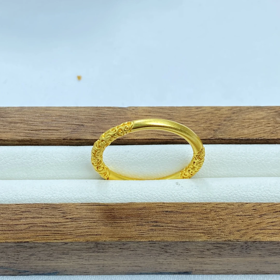 戒指 戒指 Z黄色卷草纹戒指多样性发货17773