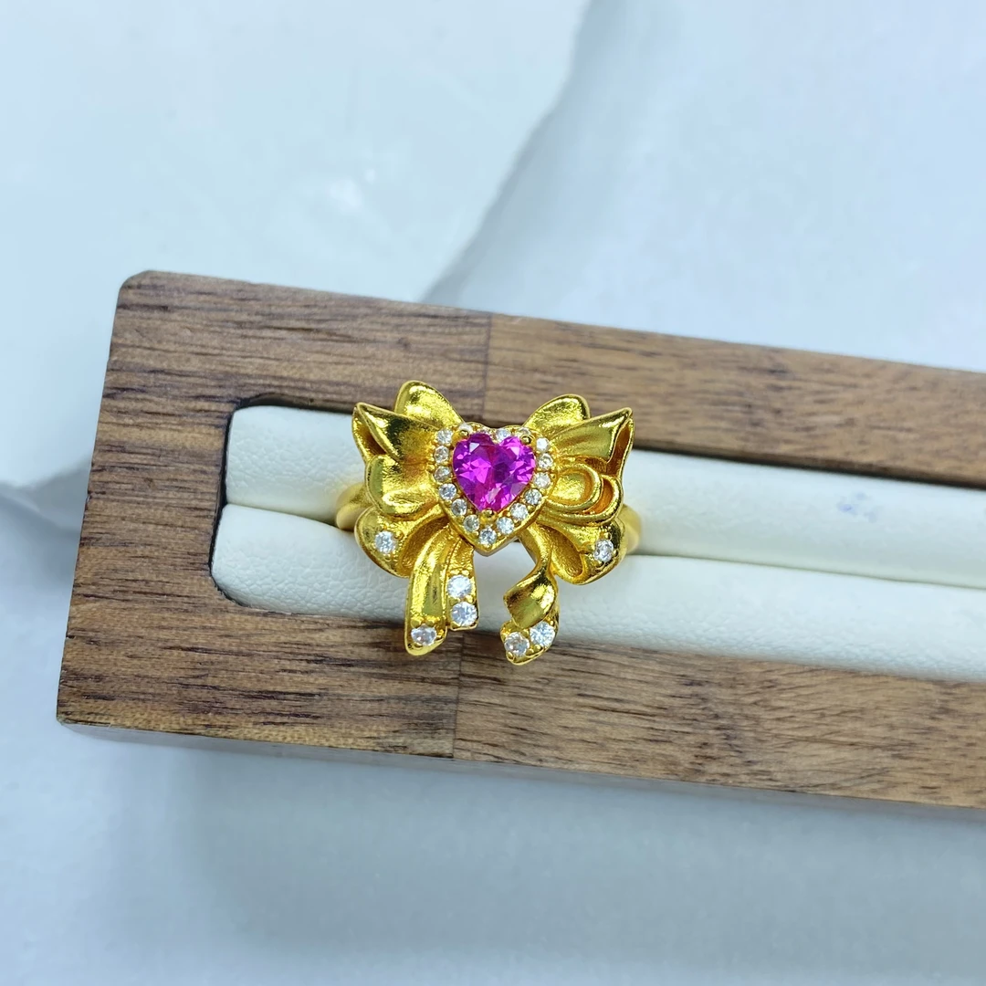 戒指 R黄色蝴蝶款开口戒指多样性发货19901