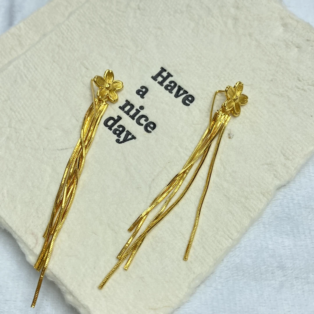 耳饰 R黄色花朵流苏耳钉多样性发货40846