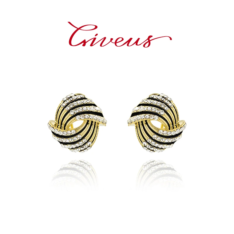 铜合金耳饰  【暮光】时尚百搭编织设计感欧美气质小众优雅耳饰P016