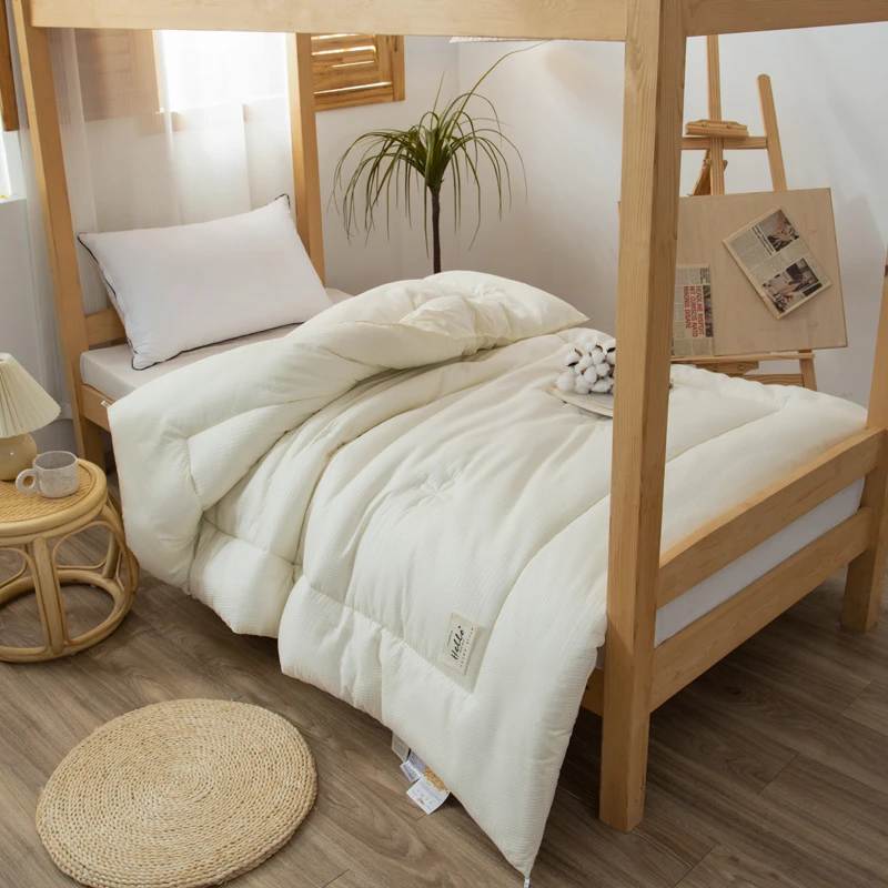 学生A类泡泡纱大豆被单人宿舍加厚秋冬被柔软透气高中大学寝室被